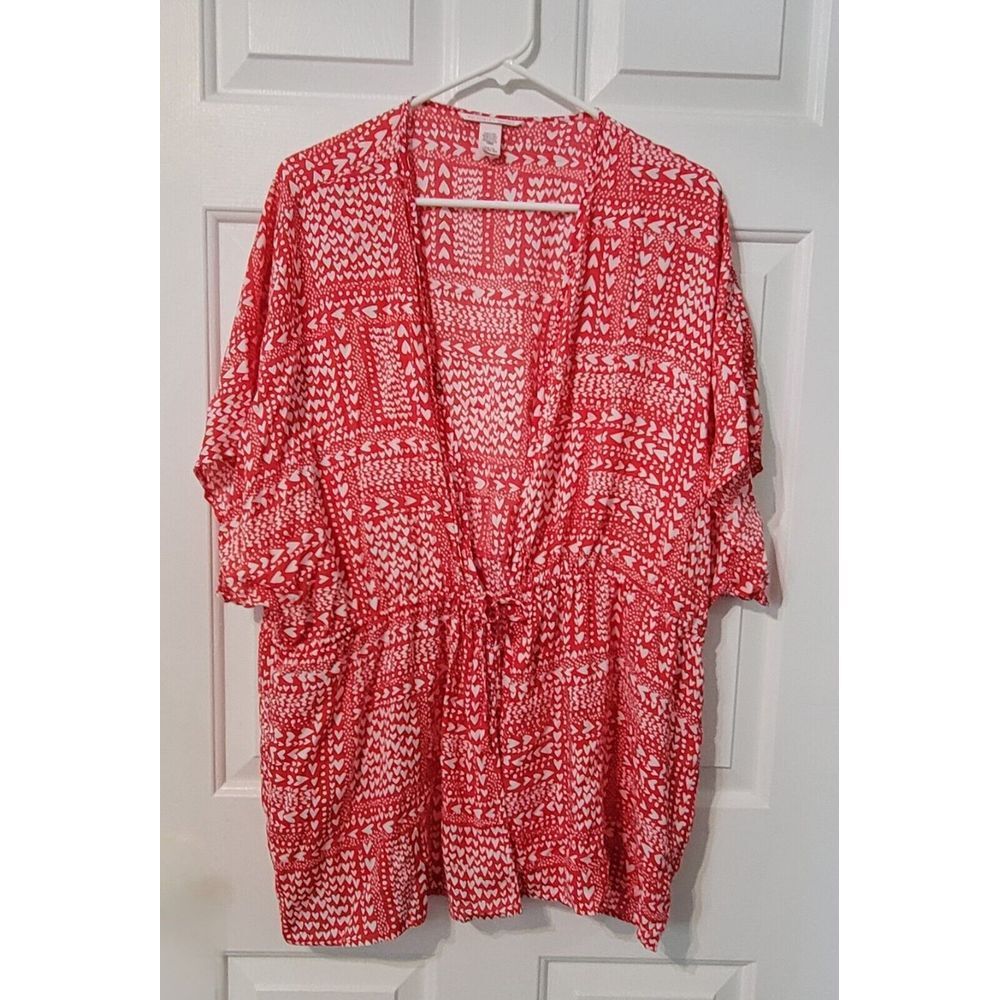 Victoria's Secret Sweetheart Kimono Robe Red White Heart One Size Fits‎ Most